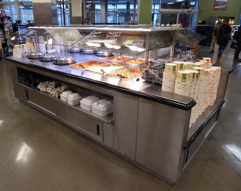 MOASI Custom Hot Food and Soup Island with End Container Shelf - Mother Of All Soup Bars - Custom - Any Size - Multi-Function - Call For Info!