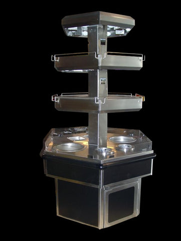 Custom 3-tier 3' Hot Grab & Go Hex with Soup Lower Deck