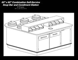 Custom 60" Square Soup Bar and Condiment Station